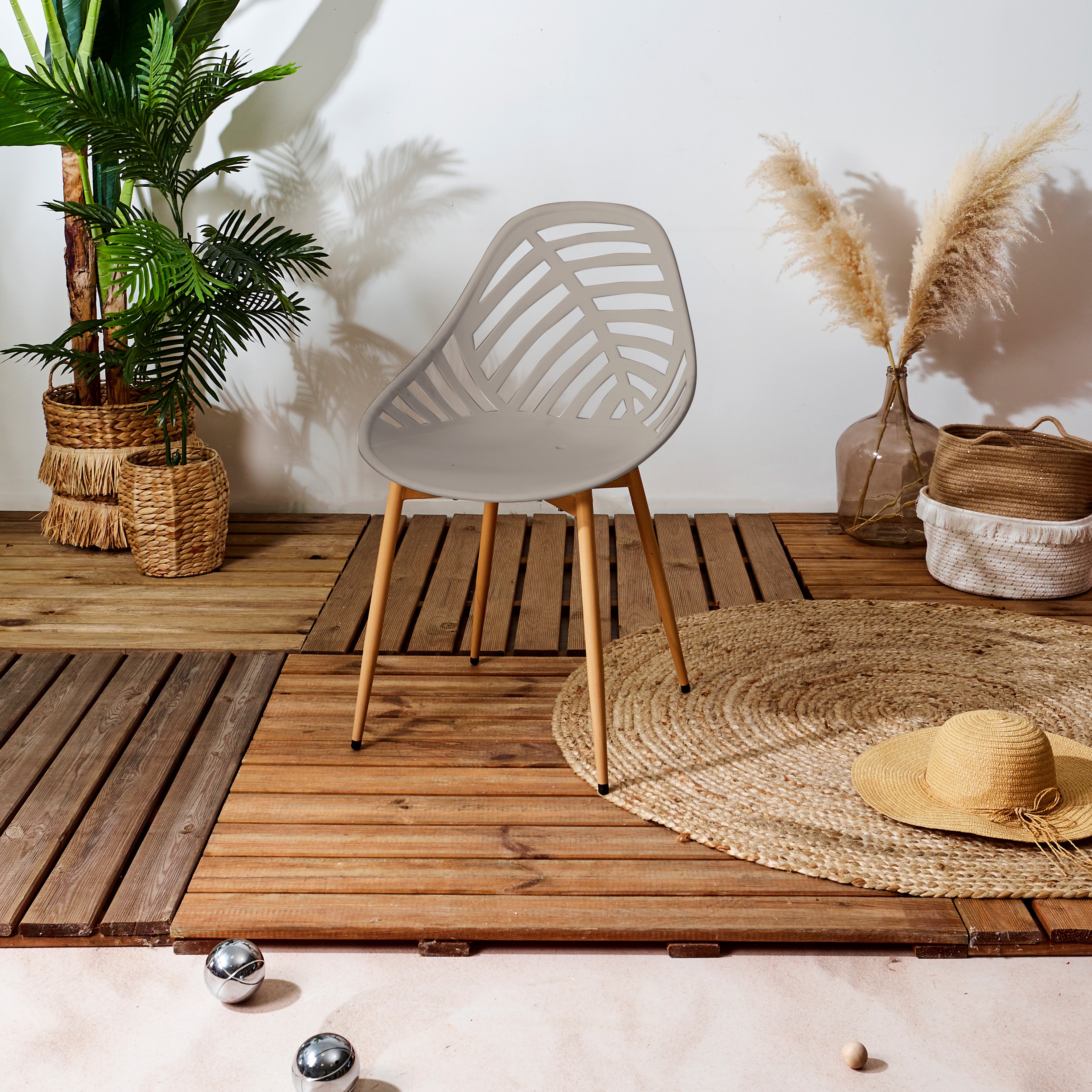 Lot De 4 Chaises - Home Deco Factory - Alameda - Taupe - 2