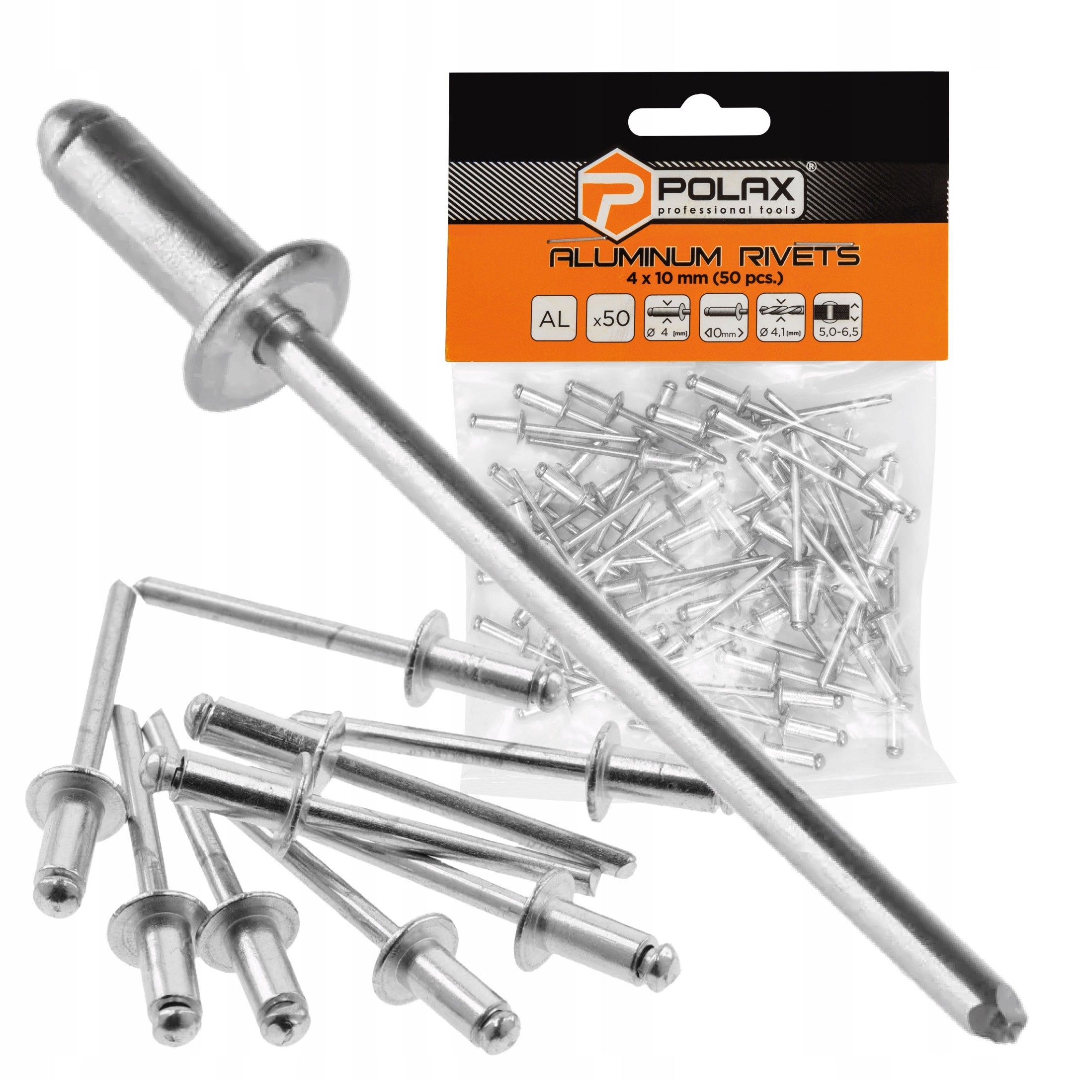 Nity zrywalne aluminiowe 4 х 10 mm (50 szt.)