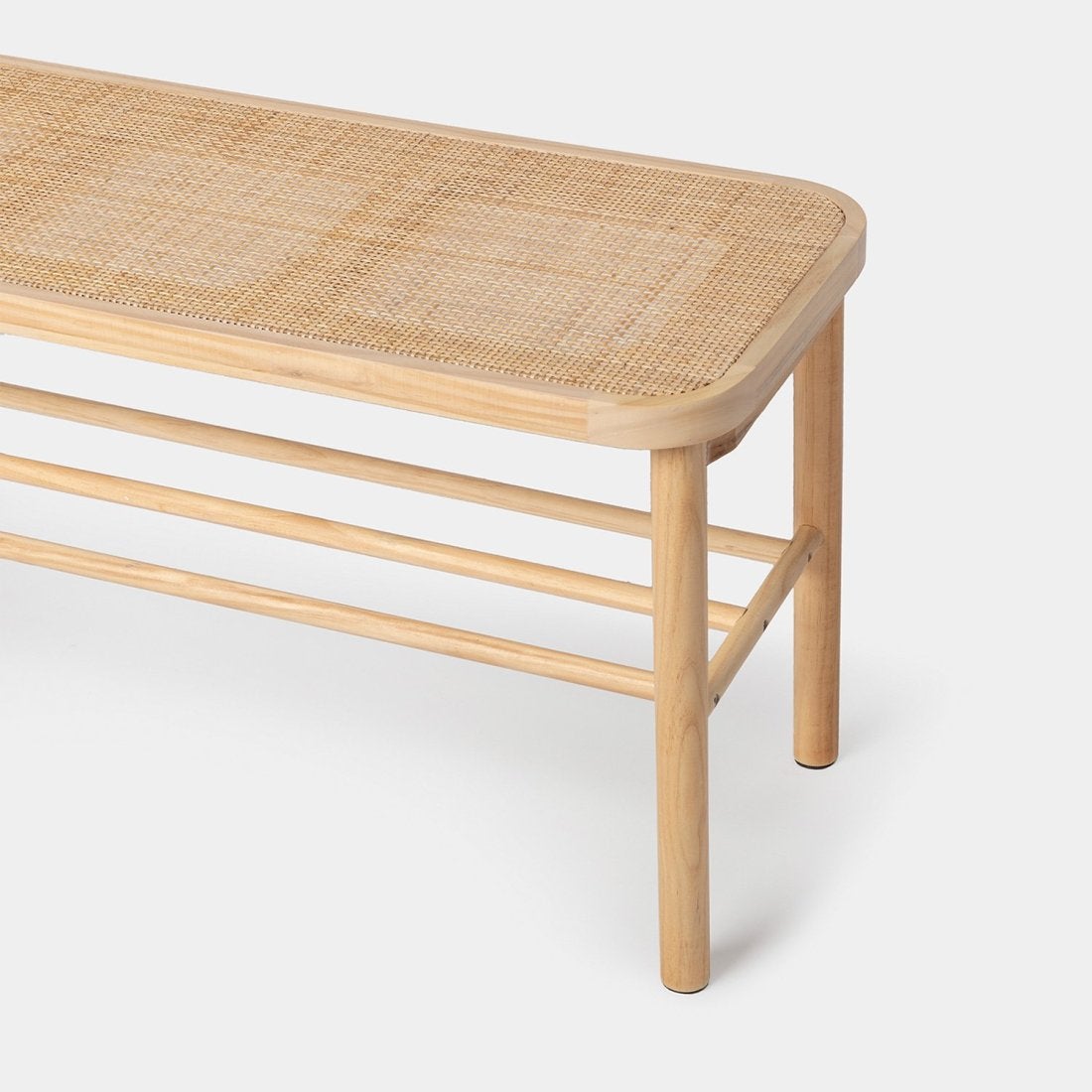 Banc en bois de pin et rotin naturel Loan - 7