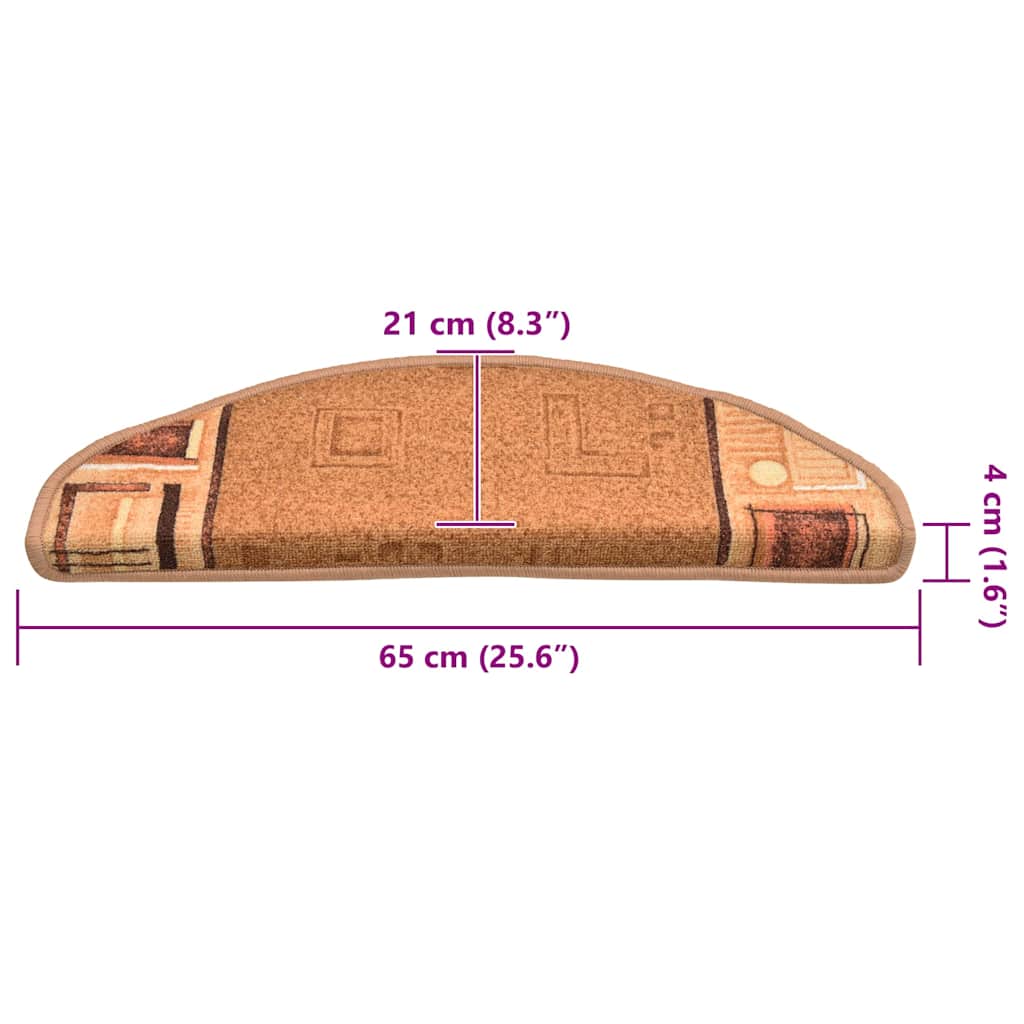 Tappetini Autoadesivi per Scale 15 pz Beige 65x21x4 cm vidaXL - 8