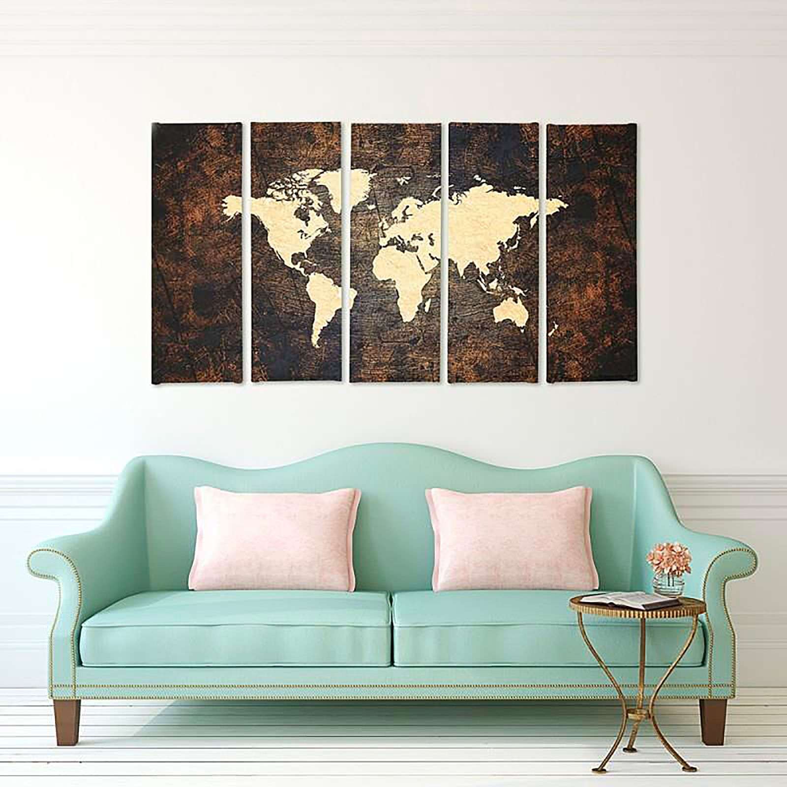 Tableau de la carte du monde sur la scène 2 - 100 x 70 cm - 4