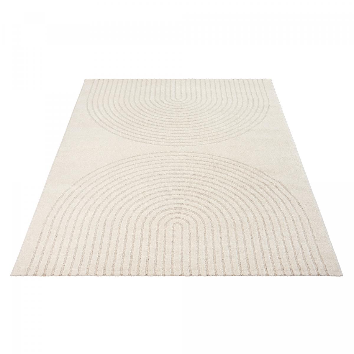 Tapis salon DEMILU 140x200 cm Crème - Tapis Cuisine doux et soyeux - 5