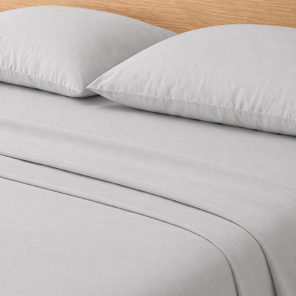 Juego de sábanas liso 100% Algodón Gris cama de 135cm Donegal Collections - 3