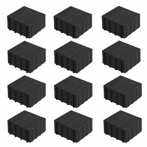 Lot de 96 dalles clipsables en bois composite gris
