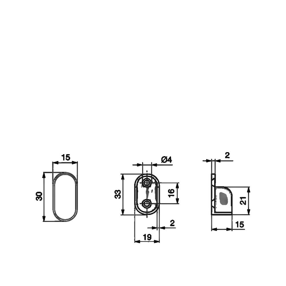 Emuca Lot de 2 rails ovales pour armoires 30x15mm longueur 1.15m avec supports, Acier et Zamak, Chromé - 3