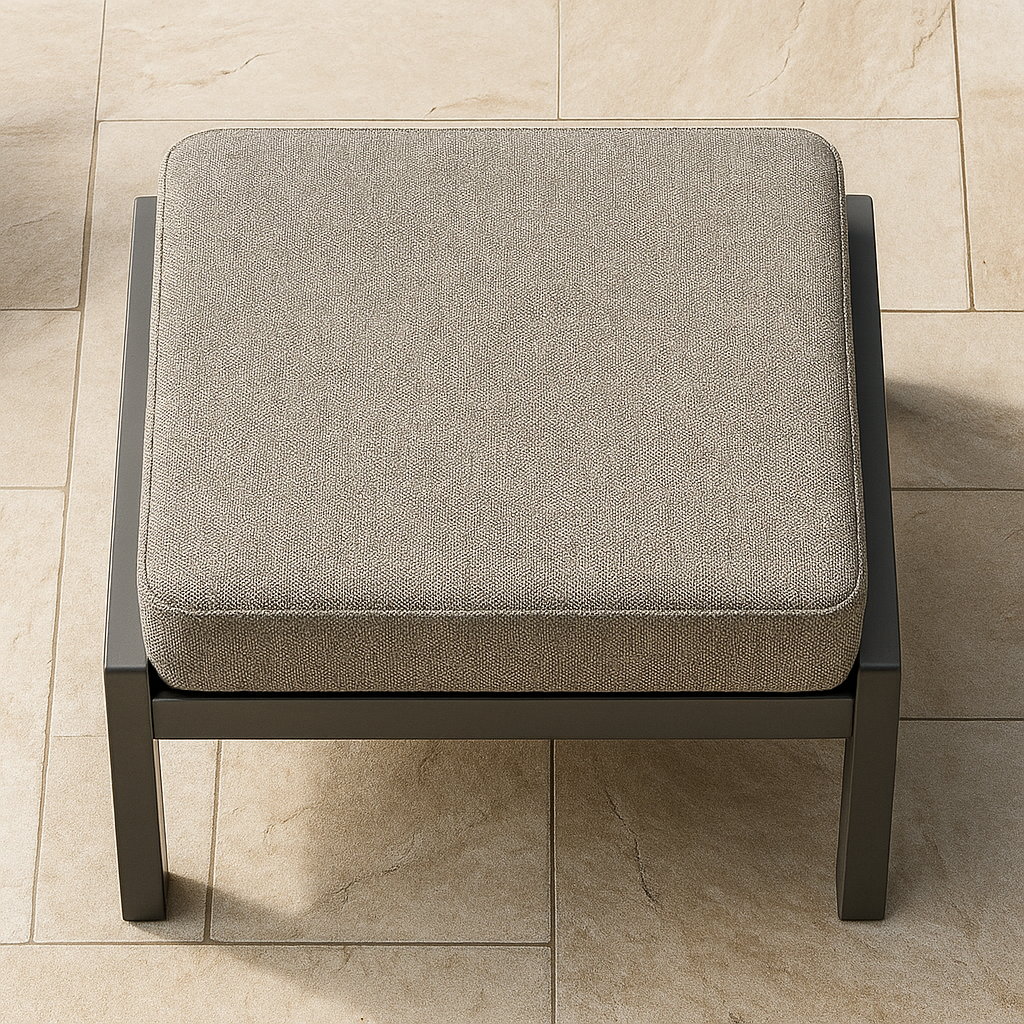 TEMPO STYLE – puf KEA z antracytowego aluminium | Odporny na warunki atmosferyczne | Z miękką, zdejmowaną poduszką | Do użytku na zewnątrz - 4
