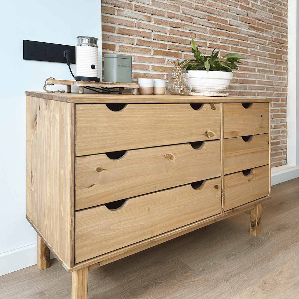 Commode | Armoire de rangement OTTA 111x43x73 | 5 cm bois de pin massif CFW82209 - 3