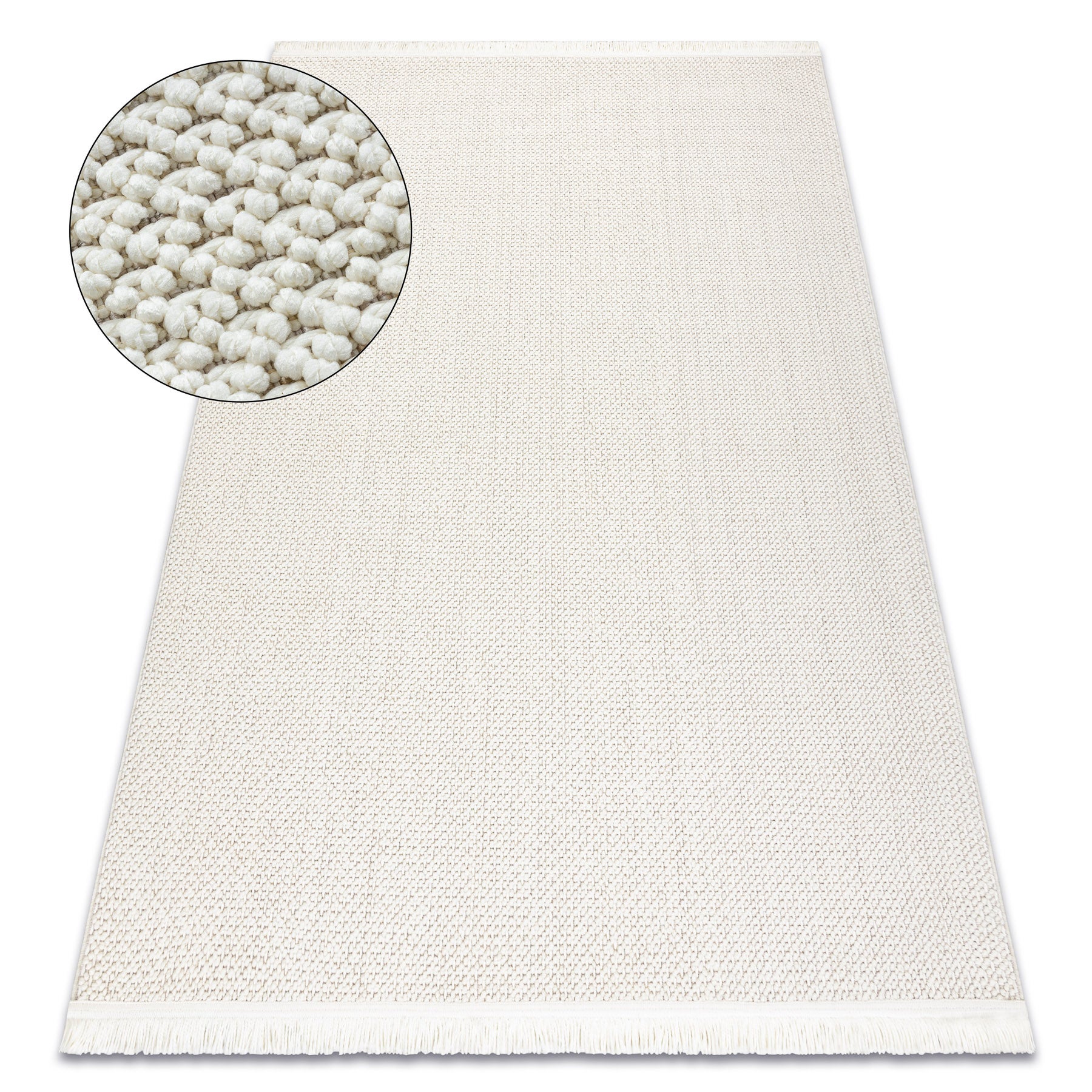 Dywan NANO FH92A Jednolity, pętelkowy, płasko tkany biały 120x170 cm
