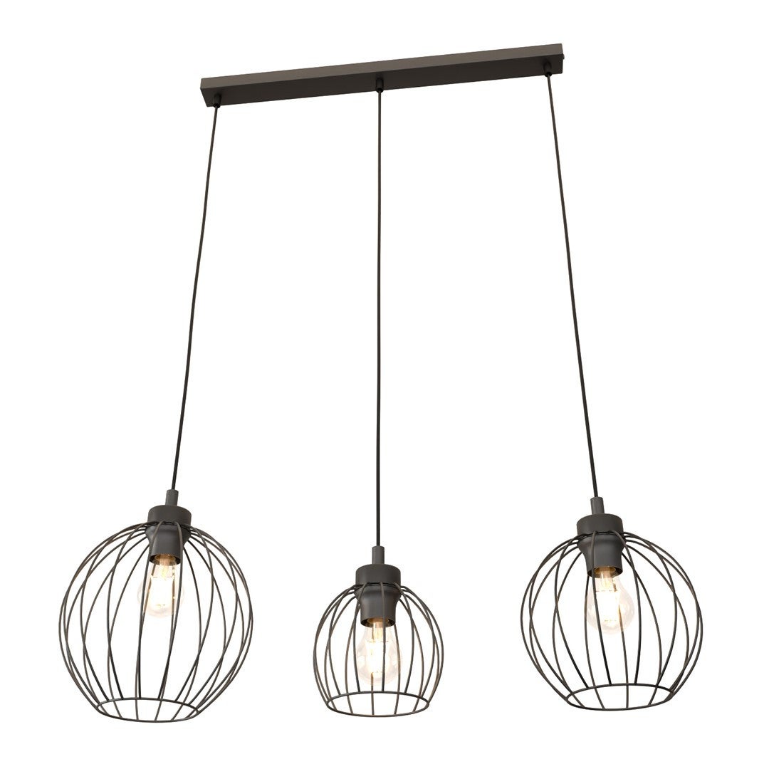 Lampa wisząca Nando czarna 3xE27x15W wym: 140 x 77 x 24 cm metal Emibig