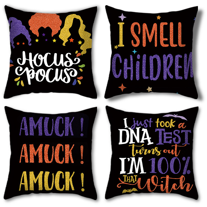 4 uds. fundas de almohada decorativas, decoraciones de halloween, almohadas de granja, fundas de cojines decorativas para el sofá del hogar, 45x45cm