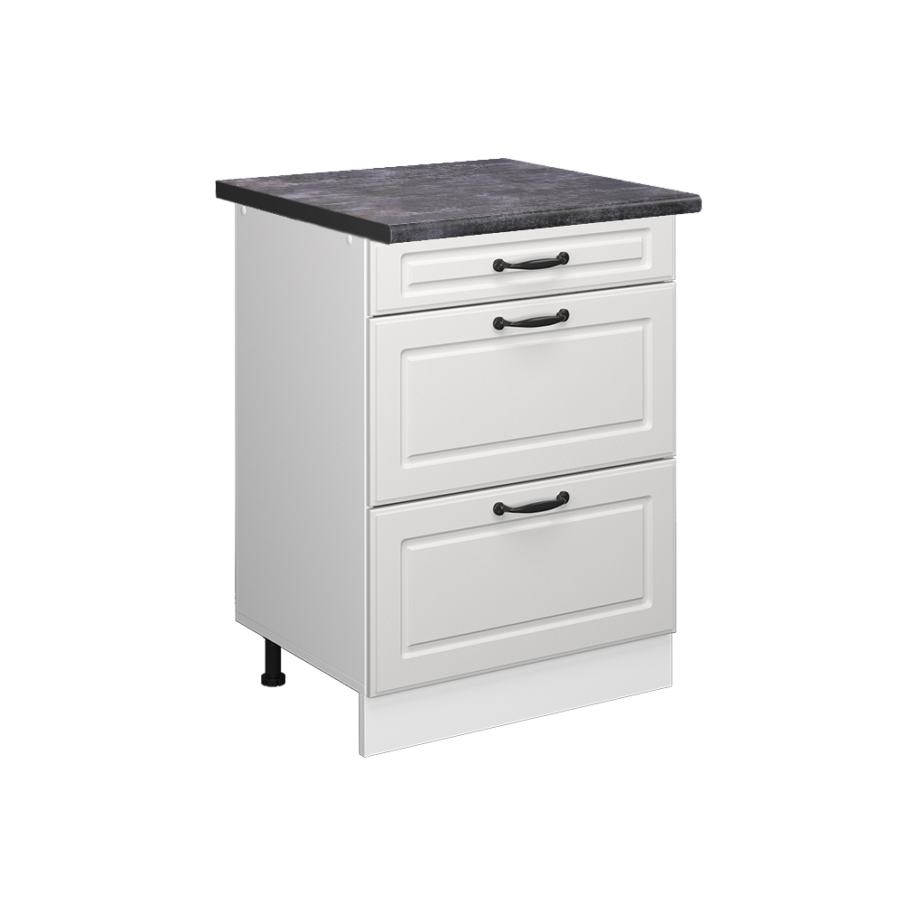 Vicco Szafka dolna do kuchni R-Line, Biały domek wiejski, 60 cm z szufladami, BP Antracyt