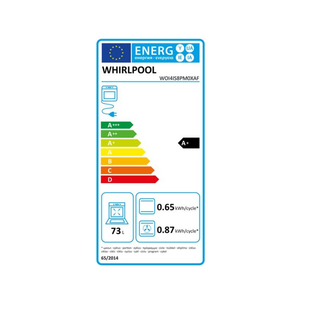 Four intégrable 73l 60cm pyrolyse - Whirlpool WOI4IS8PM0XAF - 2