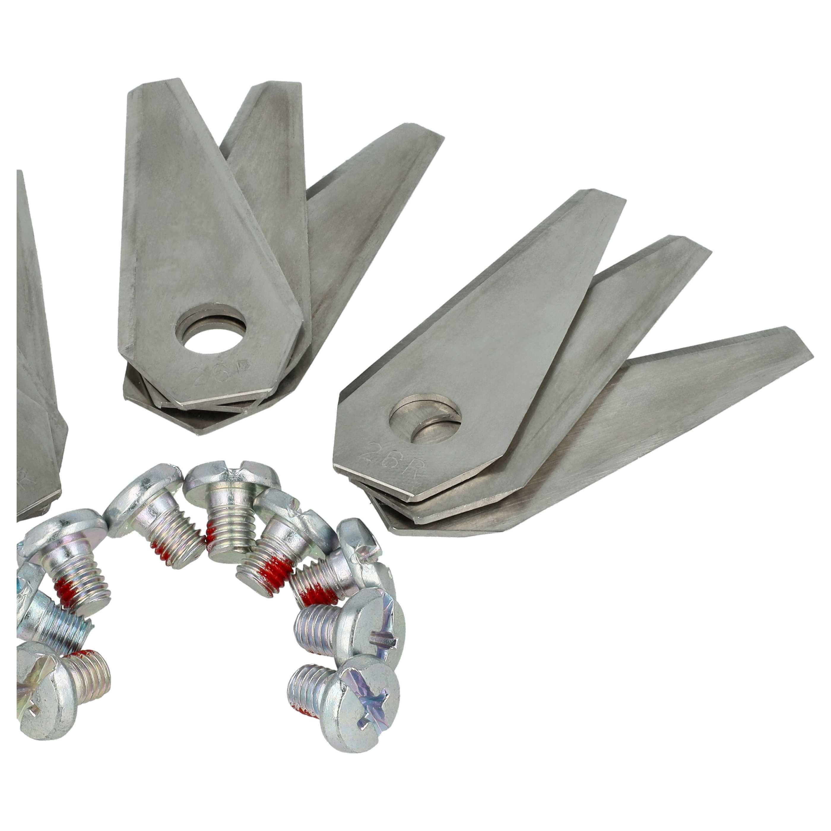 vhbw 27x Lama di ricambio compatibile con Bosch Indego 350, 1300, 400, 350 Connect, 1200 Connect tagliaerba - argento, in acciaio - 4
