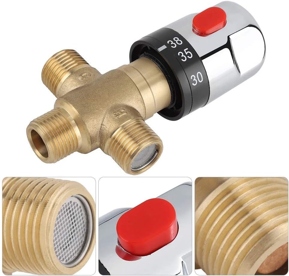 Chauffe-eau avec limiteur de température, mitigeur thermostatique, mitigeur en laiton, tuyau de température d'eau, thermostat de lavabo - 4