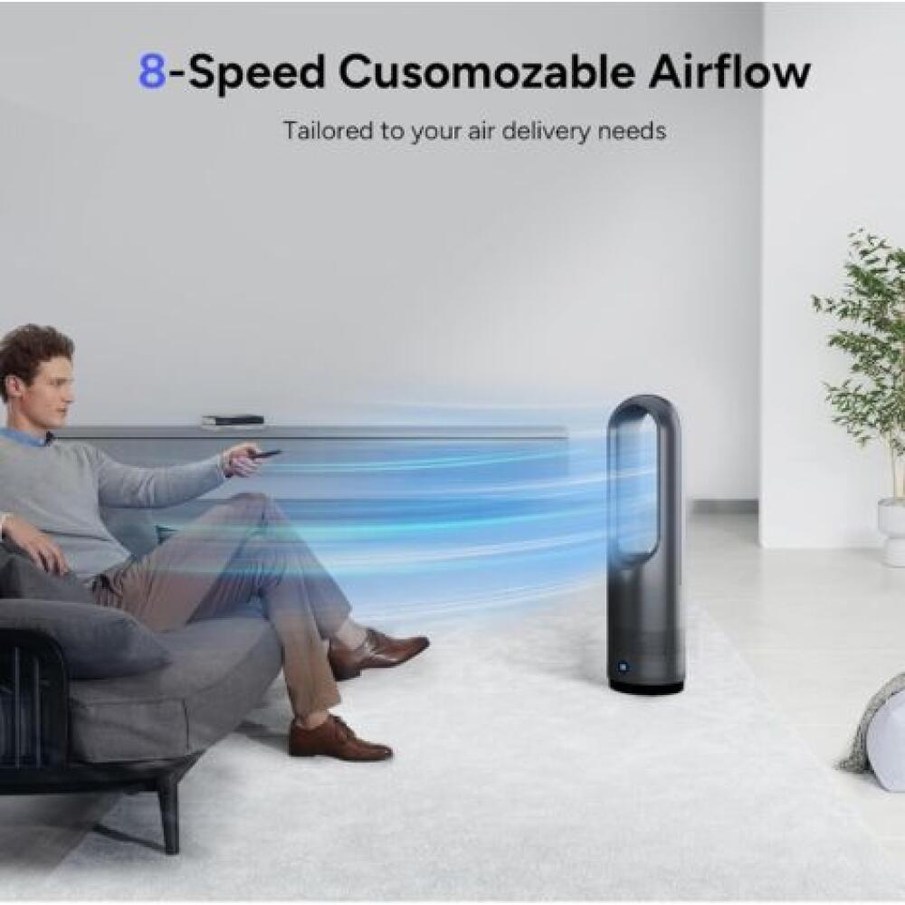 Ventilateur colonne sans pales 1400W – 8 vitesses – Mode chauffage et refroidissement – Angle de ventilation 80° - 2