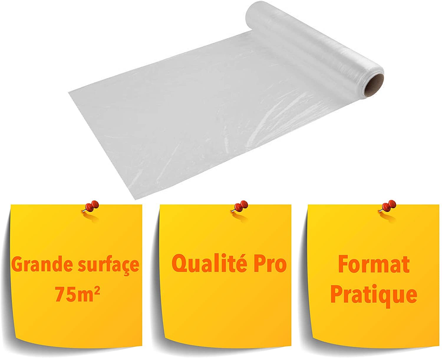 2 Bâches de Protection Polyane 75m2 - Film Transparent - Epaisseur 50 ...