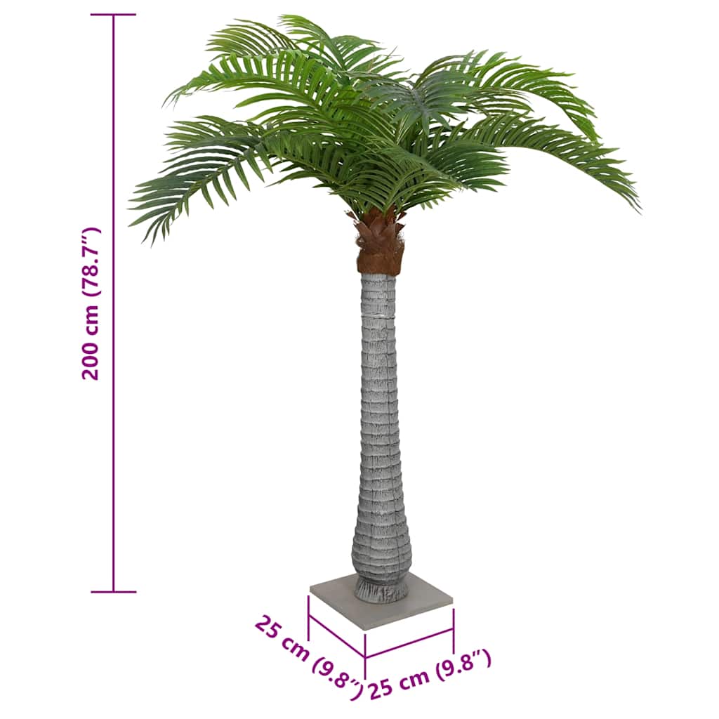 Palmier artificiel 15 feuilles 200 cm vert vidaXL - 3