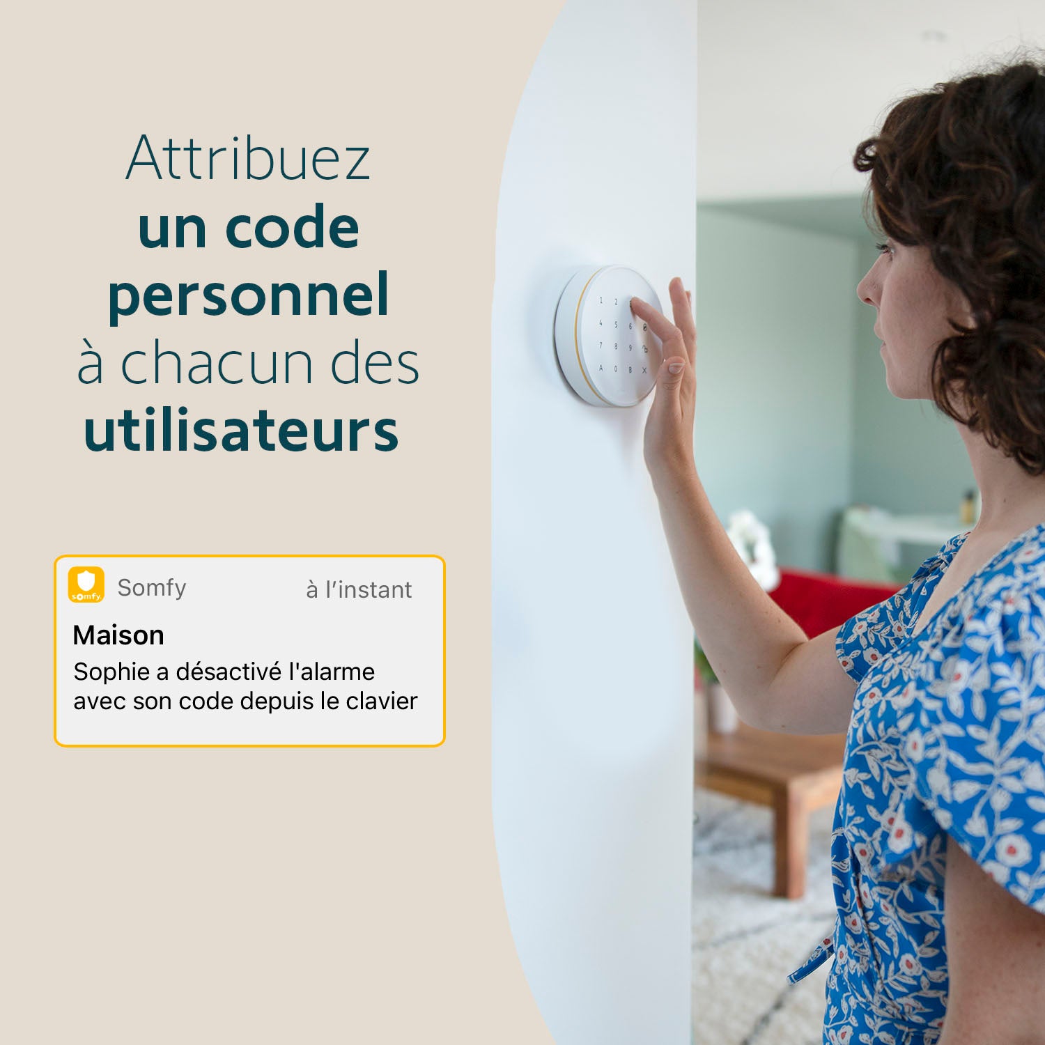 Somfy - Clavier intérieur pour système d'alarme Home Alarm - Auto-protégé - 4