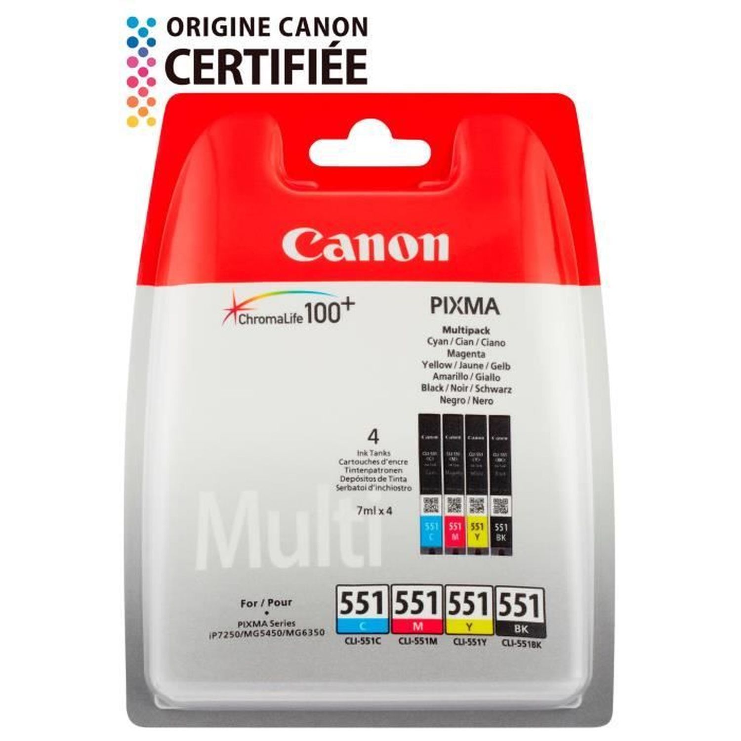 Tusz Canon CLI-551 zestaw wielopak 4 kolory wysoka jakość
