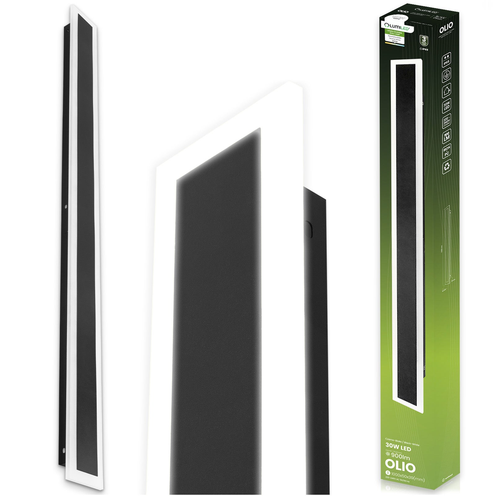 Lampa Ogrodowa Lumiled LED Lumiled Natynkowa Kinkiet Elewacyjny Ścienny 30W 4000K Neutralna biel 100cm IP65 1 szt.