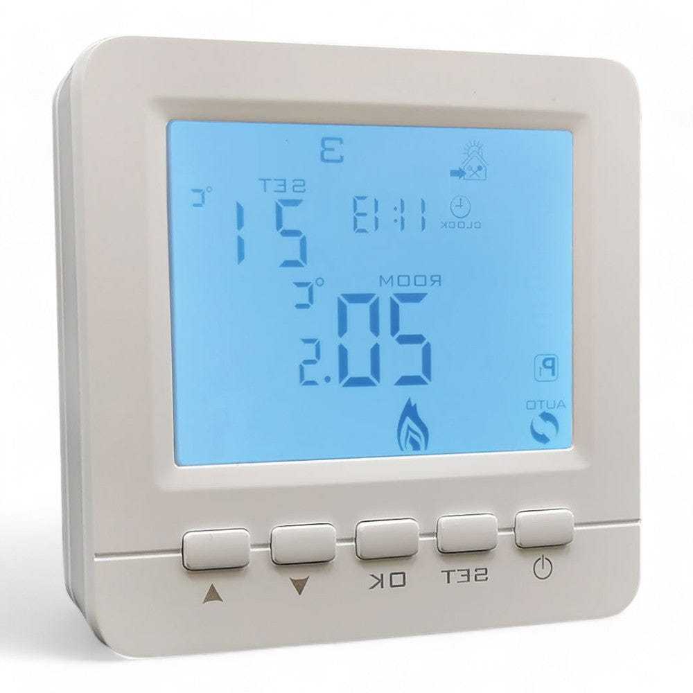 Cronotermostato digital con programación semanal y diaria para