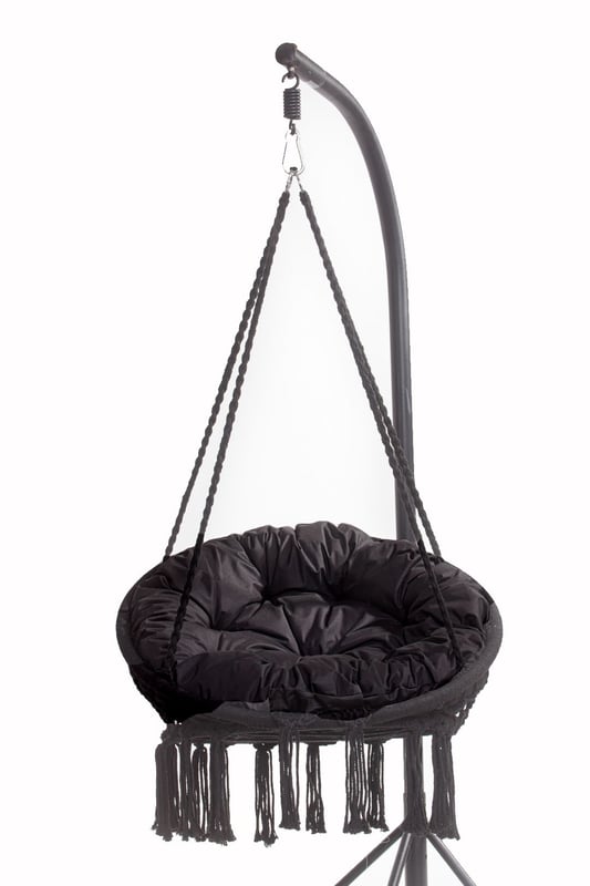 PODUSZKA OGRODOWA NA FOTEL WISZĄCY BOCIANIE GNIAZDO 90x90 CM CZARNA PODUCHA NA HUŚTAWKĘ PODUSZKA NA KOKON PODUSZKA NA KRZESŁO DWUSTRONNA