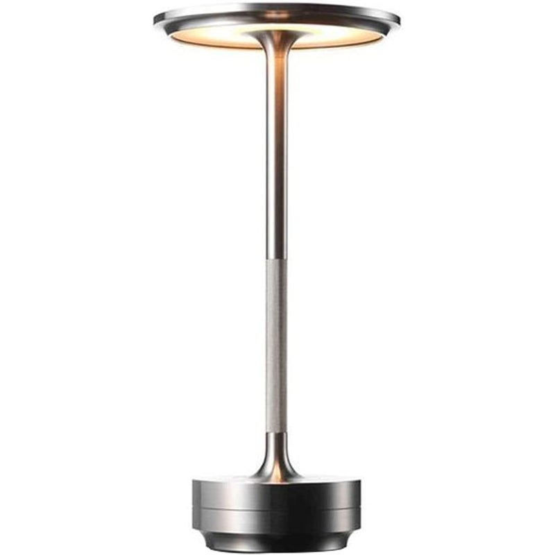3000mAh – Lampa stołowa, lampka nocna, akumulatorowa, wodoodporna, sterowanie dotykowe, dekoracyjne oświetlenie LED do restauracji i baru, srebrna