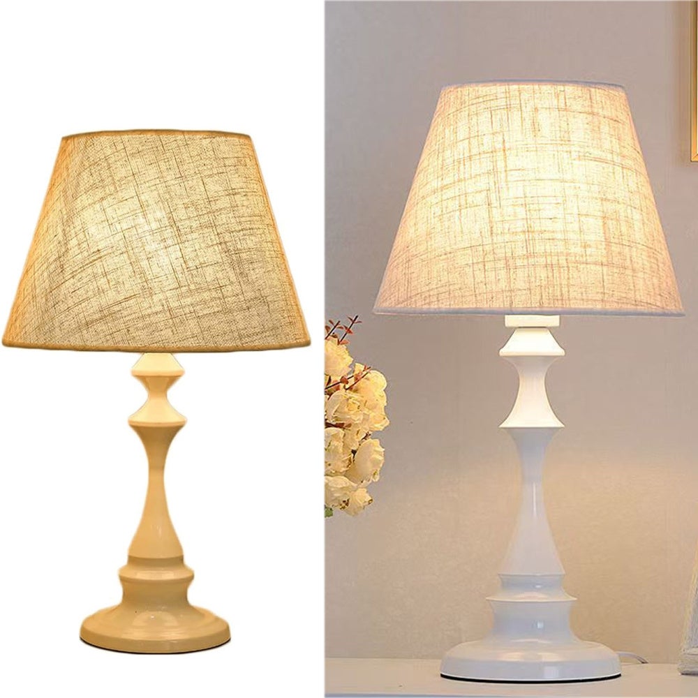 Bezprzewodowa lampa stołowa, E27/22V, przenośny abażur z tkaniny, światło monochromatyczne, odpowiednia do salonu, jadalni itp.