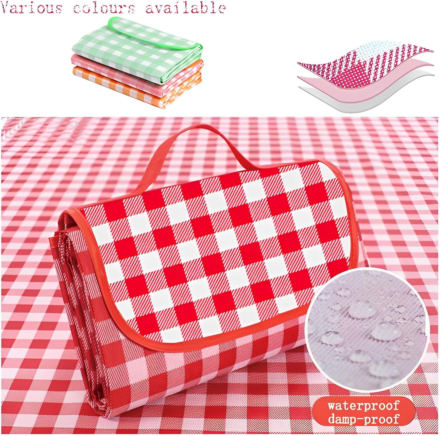 Coperta Da Picnic Impermeabile 200x200 Cm: Tappetino Extra Large Per Spiaggia E Campeggio