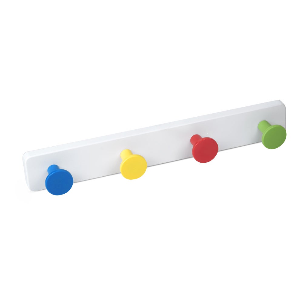 APPENDIABITI Da Parete Camera BEBÉ Bambino Orsi Biancas Legno Laccata Base Plastica Resine Abs 410x60mm 90209019