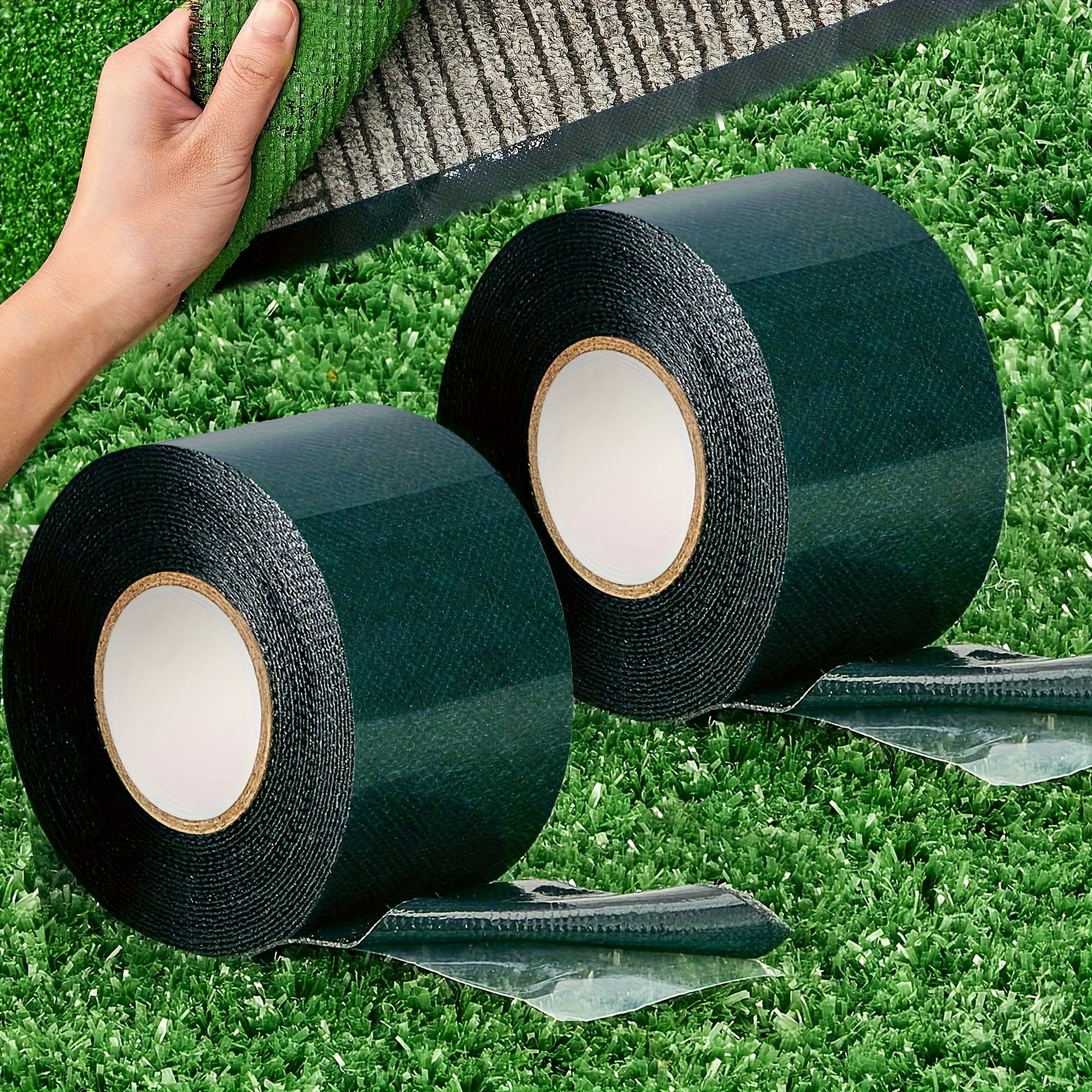 AUTRUCKER Bande de jonction pour gazon artificiel, bande de jonction auto-adhésive pour la pose de gazon synthétique (100 mm x 10 m) - 6