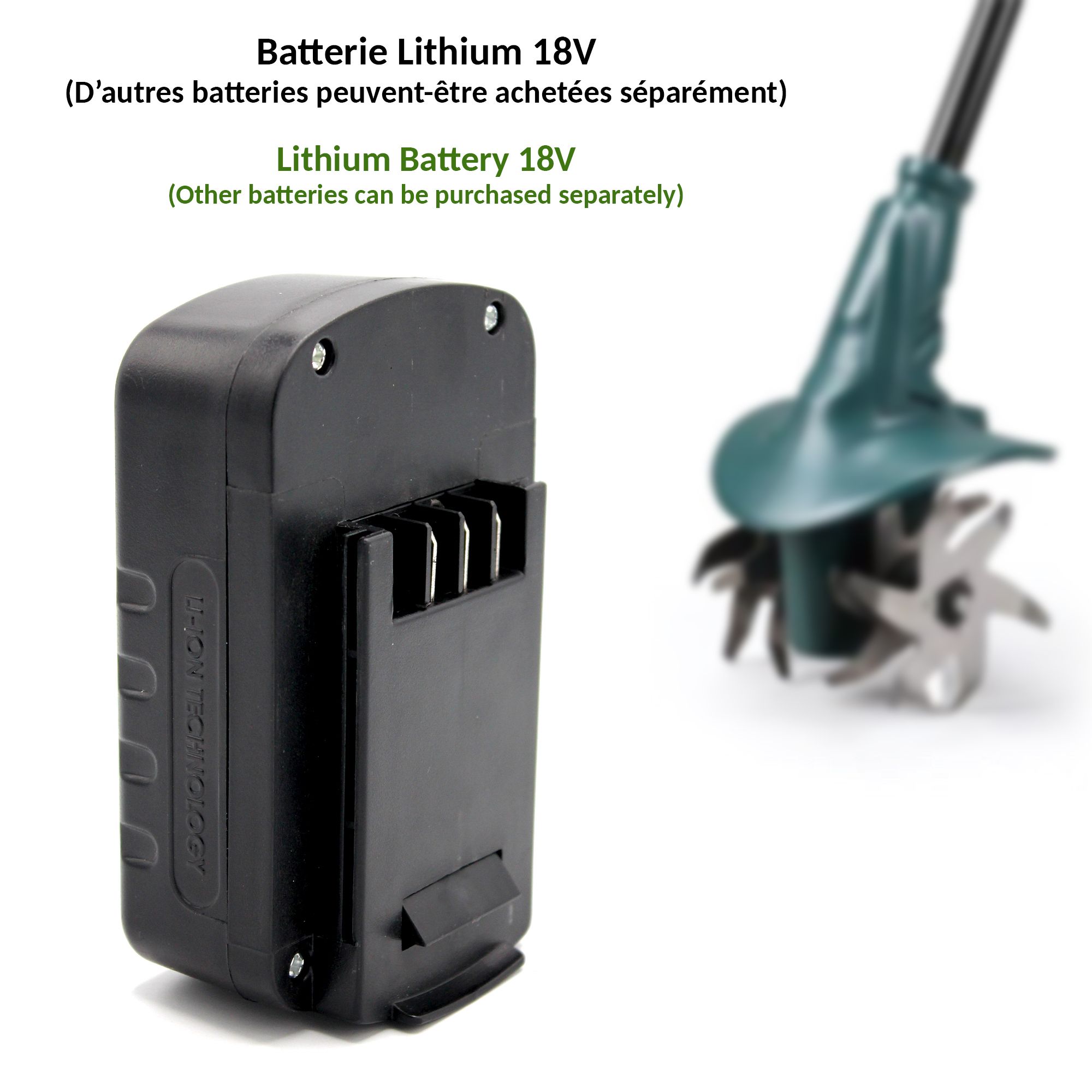 Elettrozappa Senza Fili 18V Batteria Inclusa 4 Frese Manico Regolabile 3,9kg Cura Orto Giardino - 6