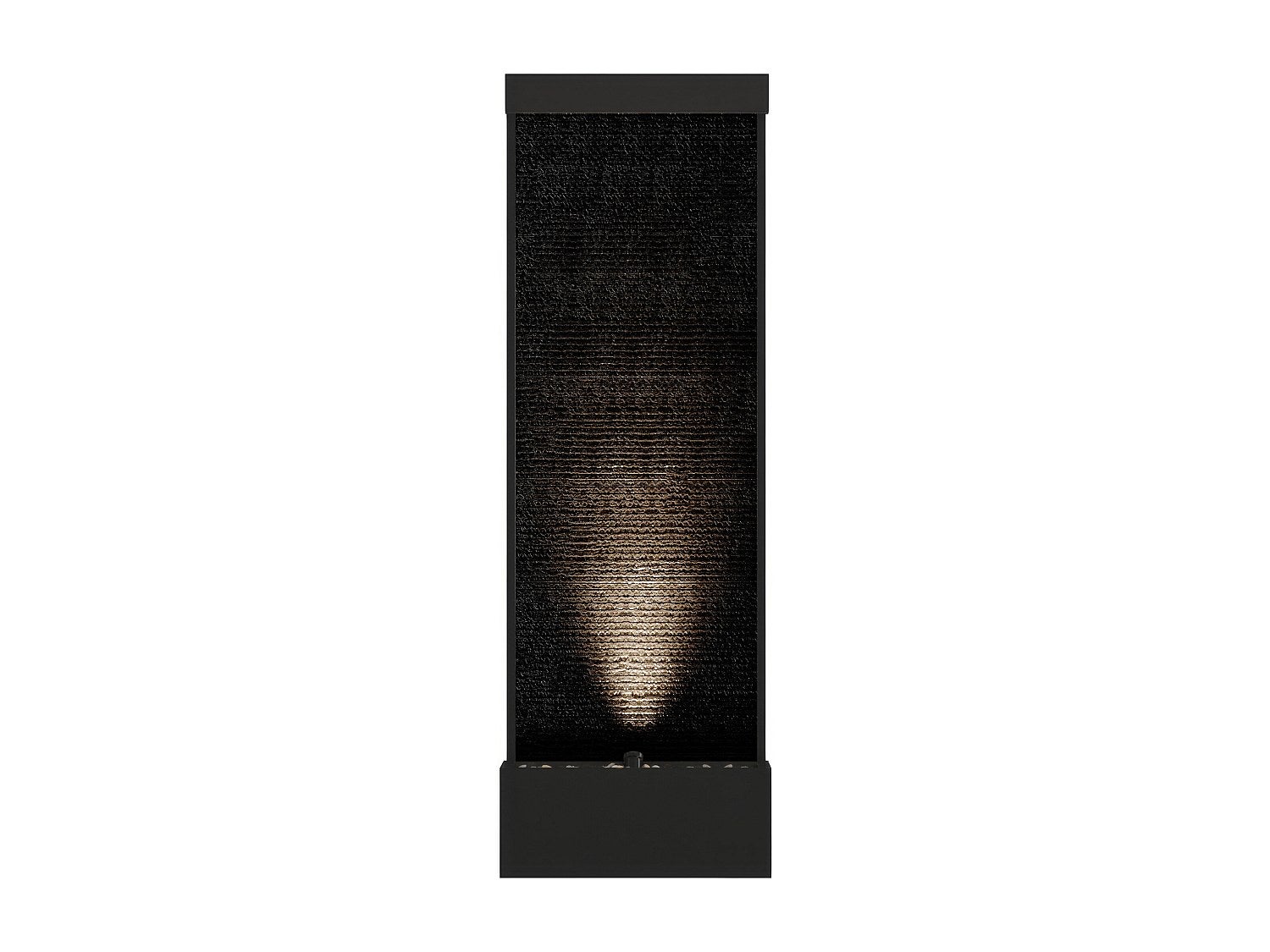 Fontanna zewnętrzna ze stali nierdzewnej i szkła z oświetleniem LED – wys. 120 cm – Czarny – BULBIE