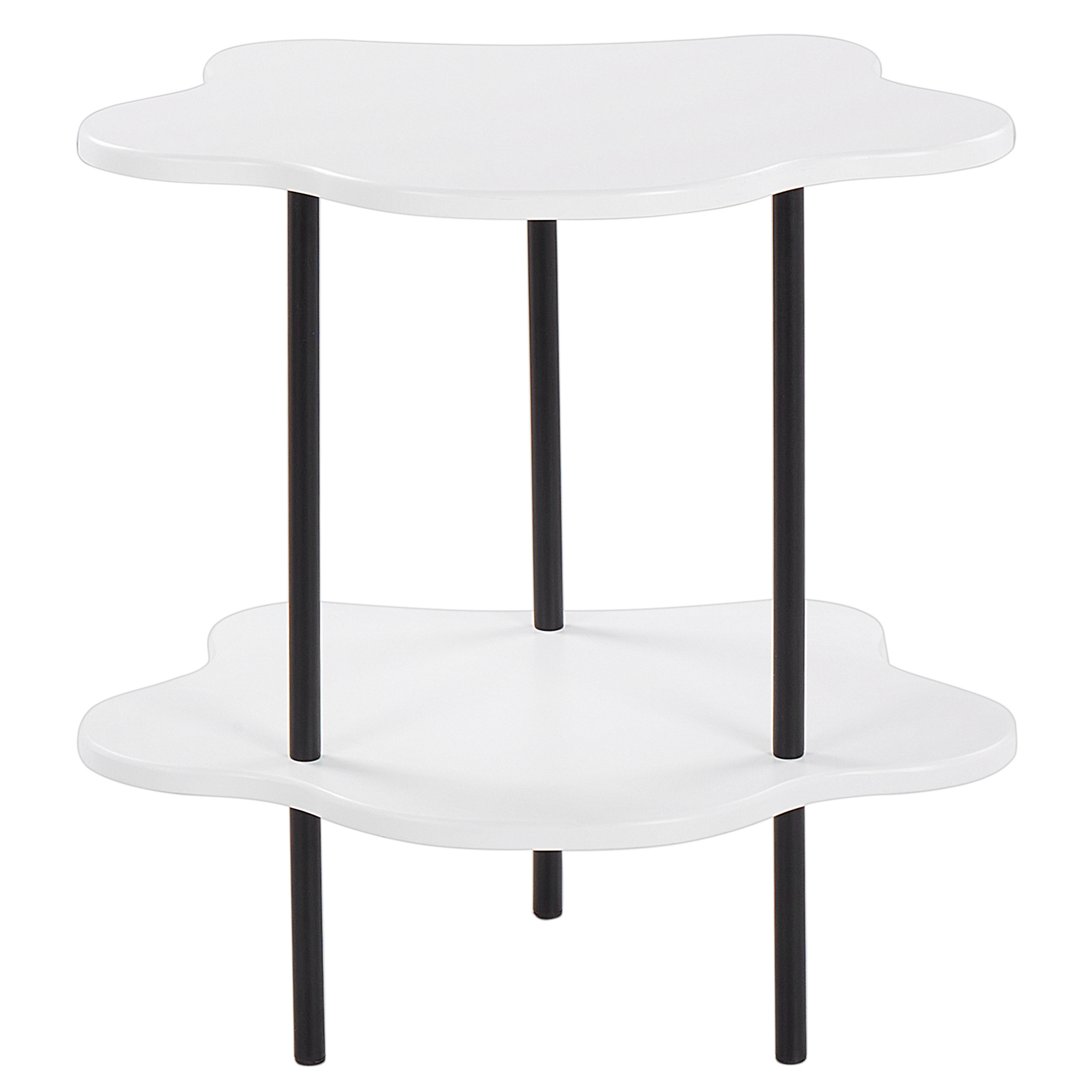 Table d'appoint vintage en naturel et blanc avec rangement En vente sur