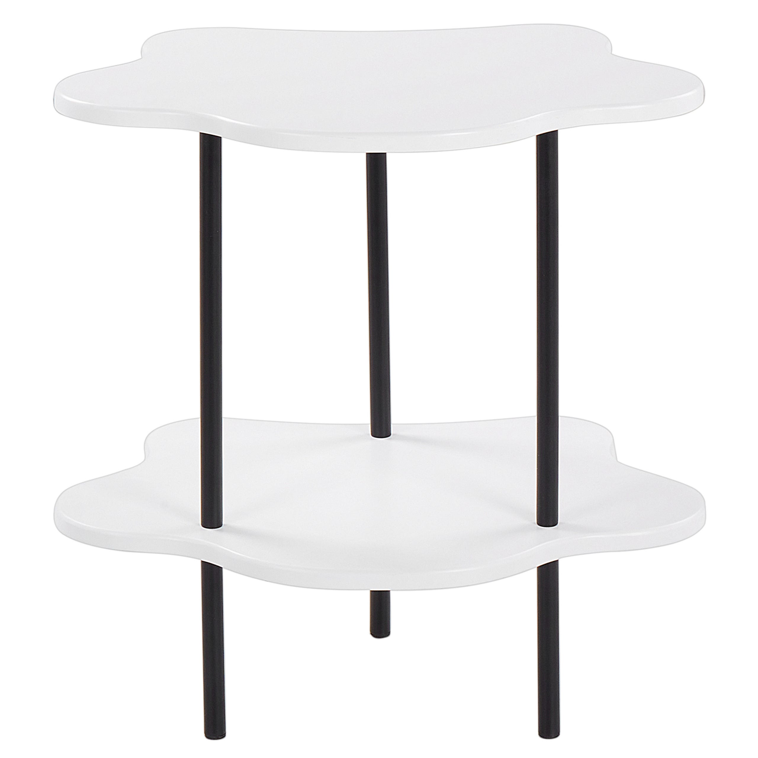 Table d'appoint vintage en naturel et blanc avec rangement En vente sur Table d'appoint vintage en naturel et blanc avec rangement En vente sur