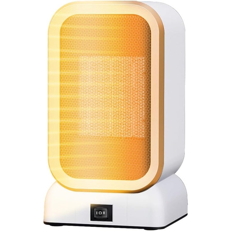 Przenośny grzejnik wewnętrzny, do 1000 W, dwie prędkości wentylatora, mały grzejnik elektryczny, biały.