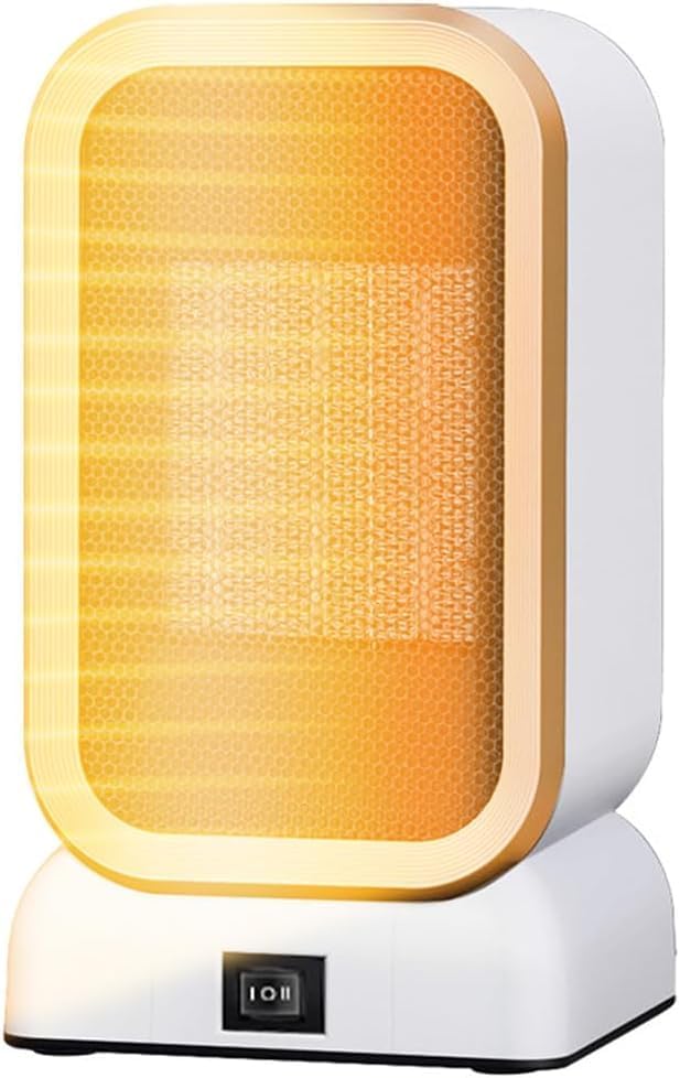 Przenośny grzejnik wewnętrzny, do 1000 W, dwie prędkości wentylatora, mały grzejnik elektryczny, biały.