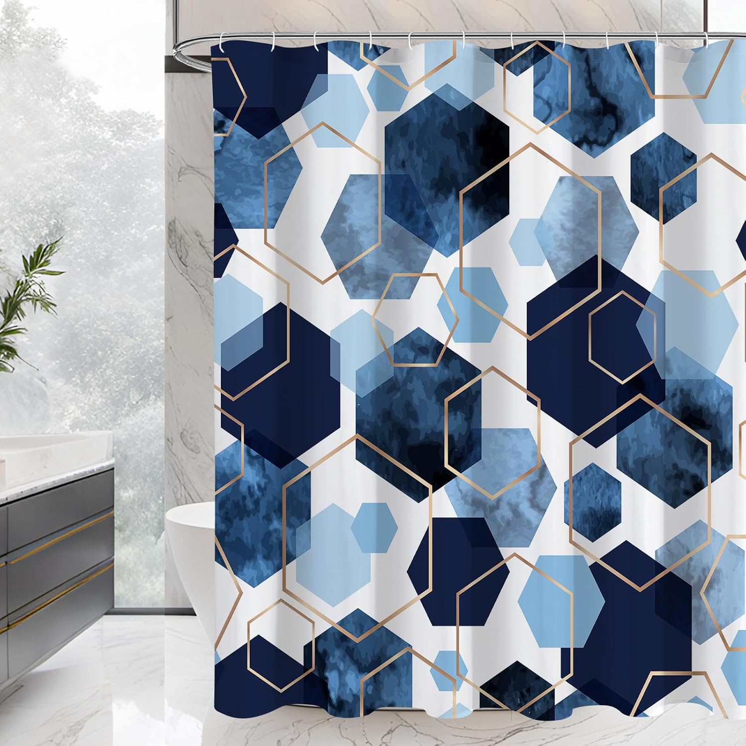 Rideau de Douche,Noir(80x180cm),Anti Moisissure,Petit,Tissu Polyester,Imperméable,Rideaux