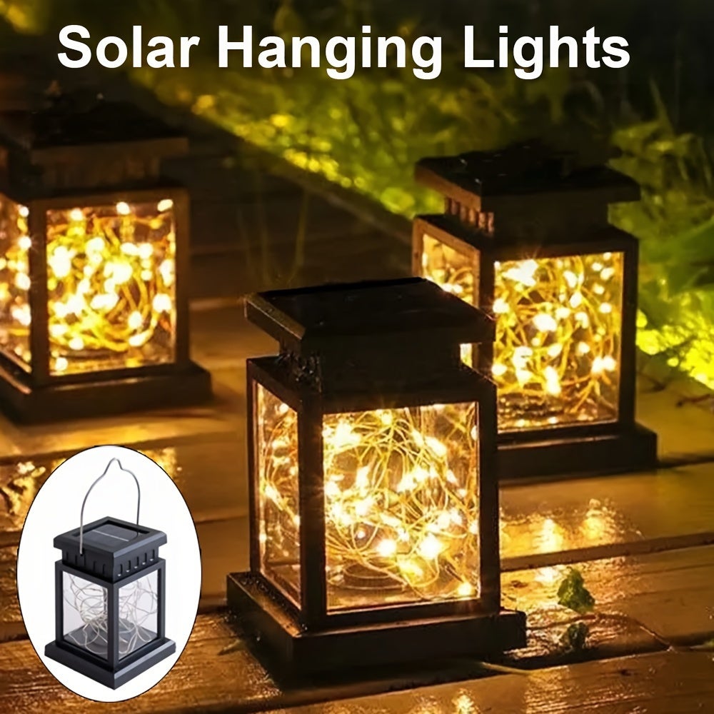 Lot de 2 lanternes solaires, décoration de jardin à suspendre, idéales pour Halloween, Noël ou Thanksgiving - 3