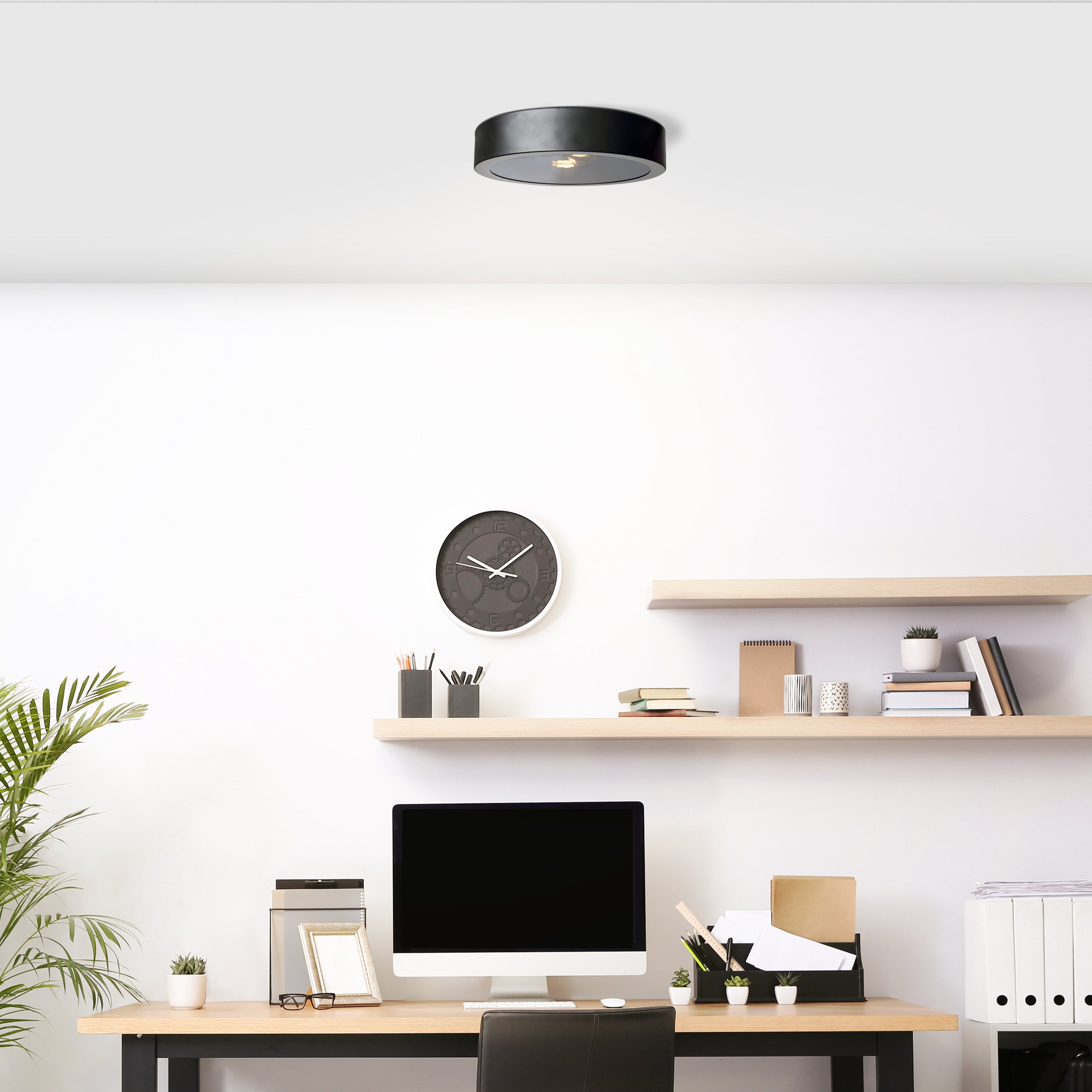 Brilliant lampa sufitowa Sandros 31cm czarny/szkło metal/drewno czarny 2x D45, E14, 40 W - 7