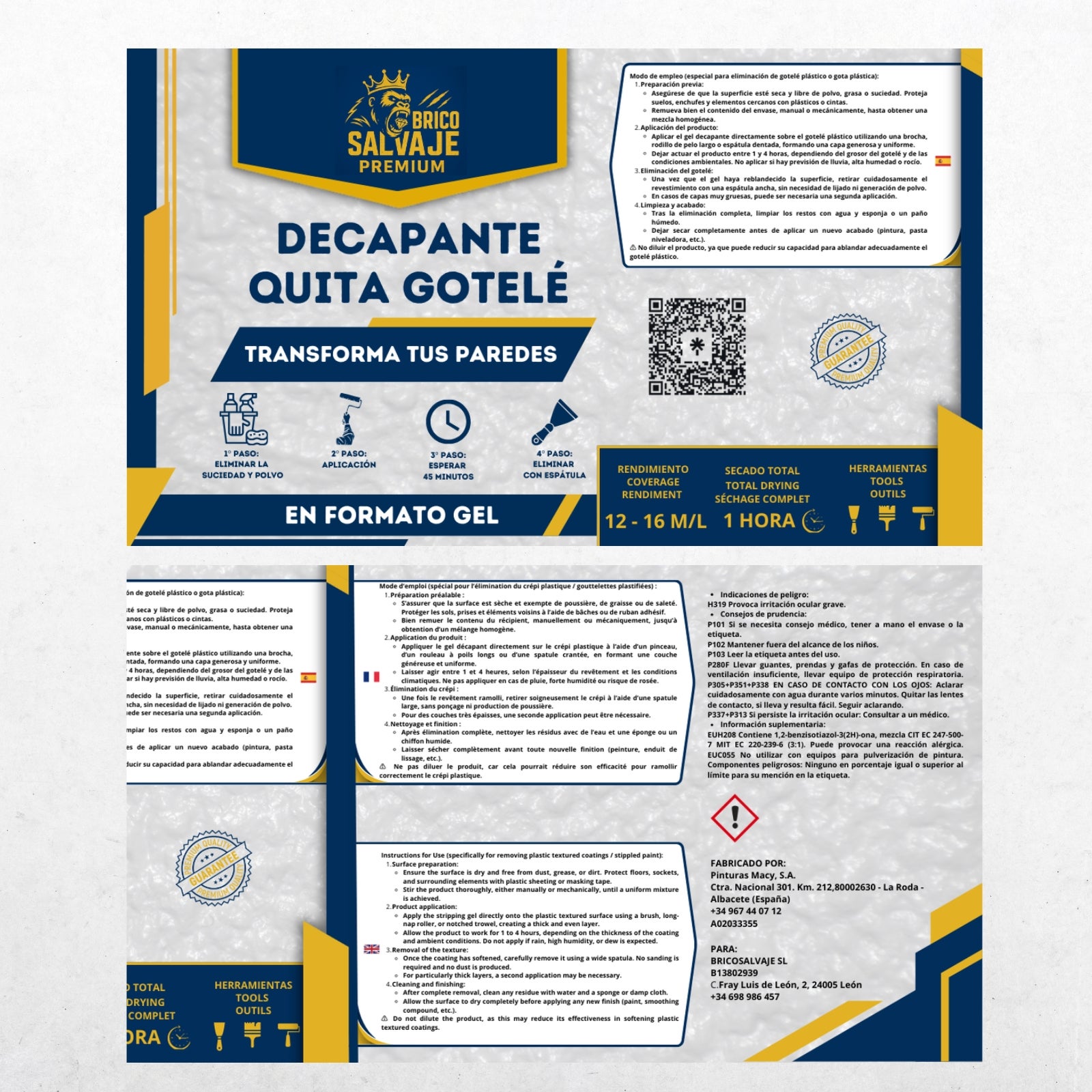 Decapante Gel Tira Gotelê – Remove tinta plástica com facilidade – Frasco 750 ml - 4
