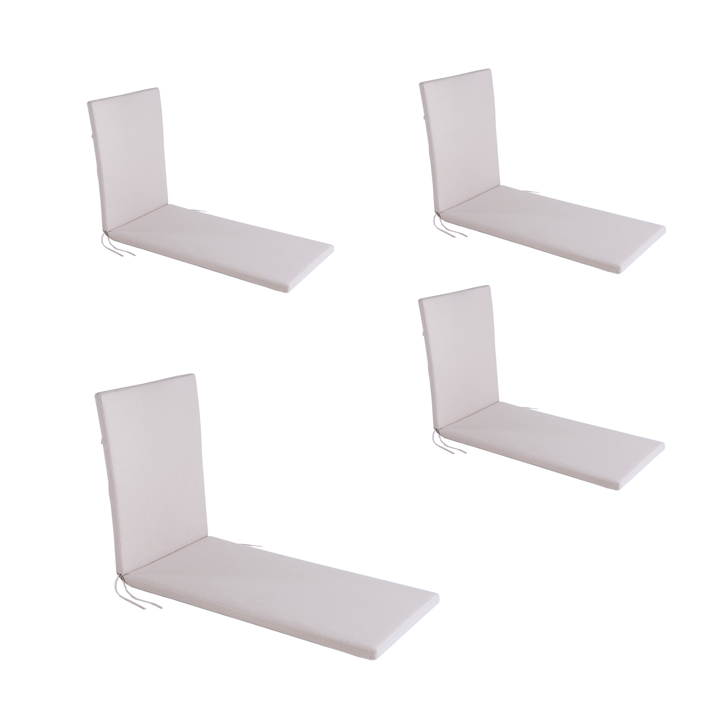Pack de 4 cojines para tumbona olefin crudo 196x60x5 cm