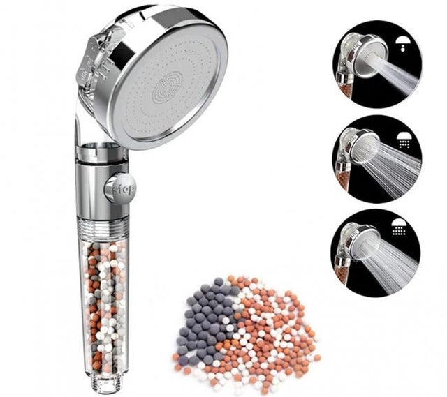 Pommeau Douche Rond Salle De Bain Économie D'eau Haute Pression Aluminium Argent Yoni à Prix