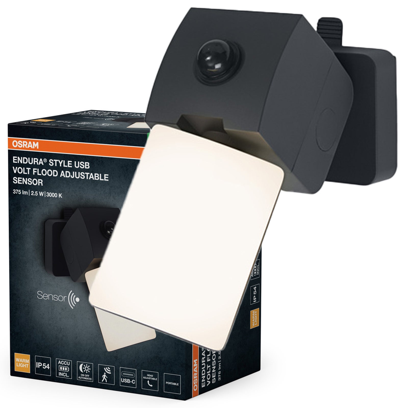 Kinkiet Ogrodowy Osram Lampa Elewacyjna Zewnętrzna LED z Czujnikiem Ruchu i Zmierzchu 2.5W 275lm 3000K Ciepła biel Ściemnialna Szary IP54 1 szt.