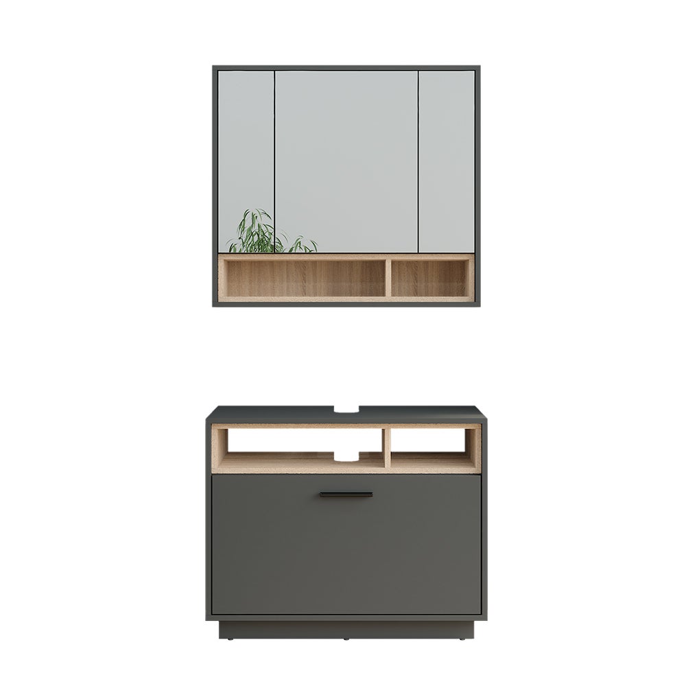 Vicco Zestaw mebli łazienkowych Beatrice, Antracyt/Sonoma, Zestaw 1