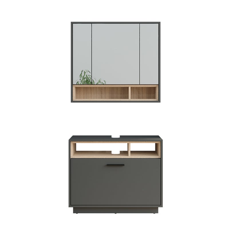 Vicco Zestaw mebli łazienkowych Beatrice, Antracyt/Sonoma, Zestaw 1