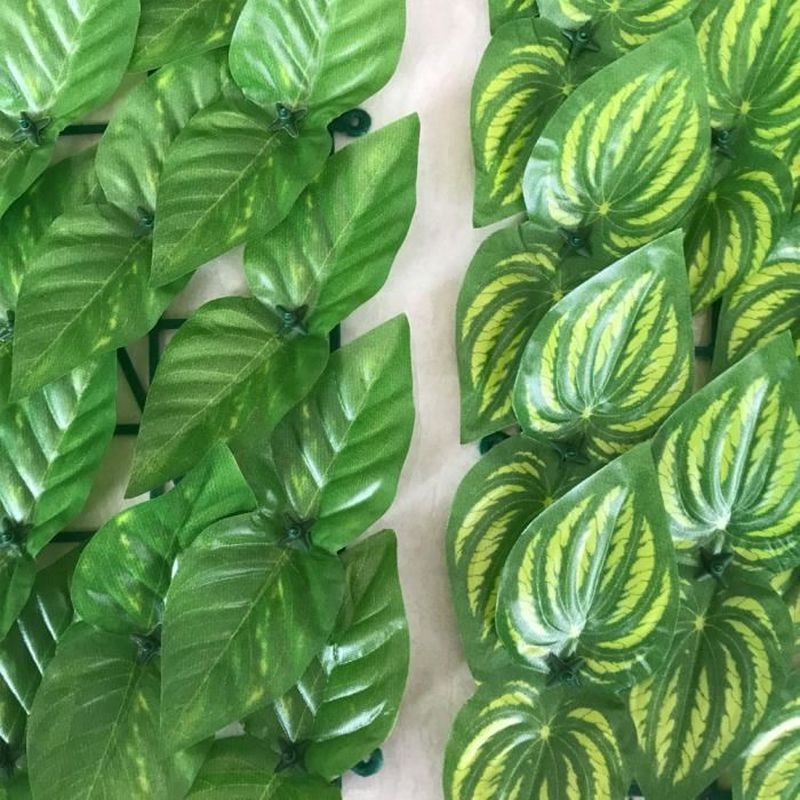 Panneau de clôture - Feuille artificielle - 300x50 cm - Vert - Protection jardin - 4