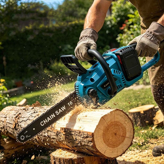 Motosierra inalámbrica 36-42V 2000W brushless, espada 16 pulgadas, doble batería 3.0Ah