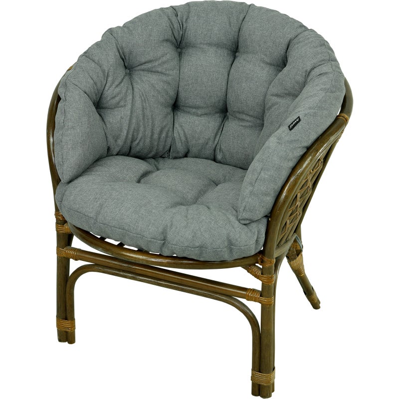 Poduszka na fotel rattanowy rattan AMPO szary melanż 1 szt.