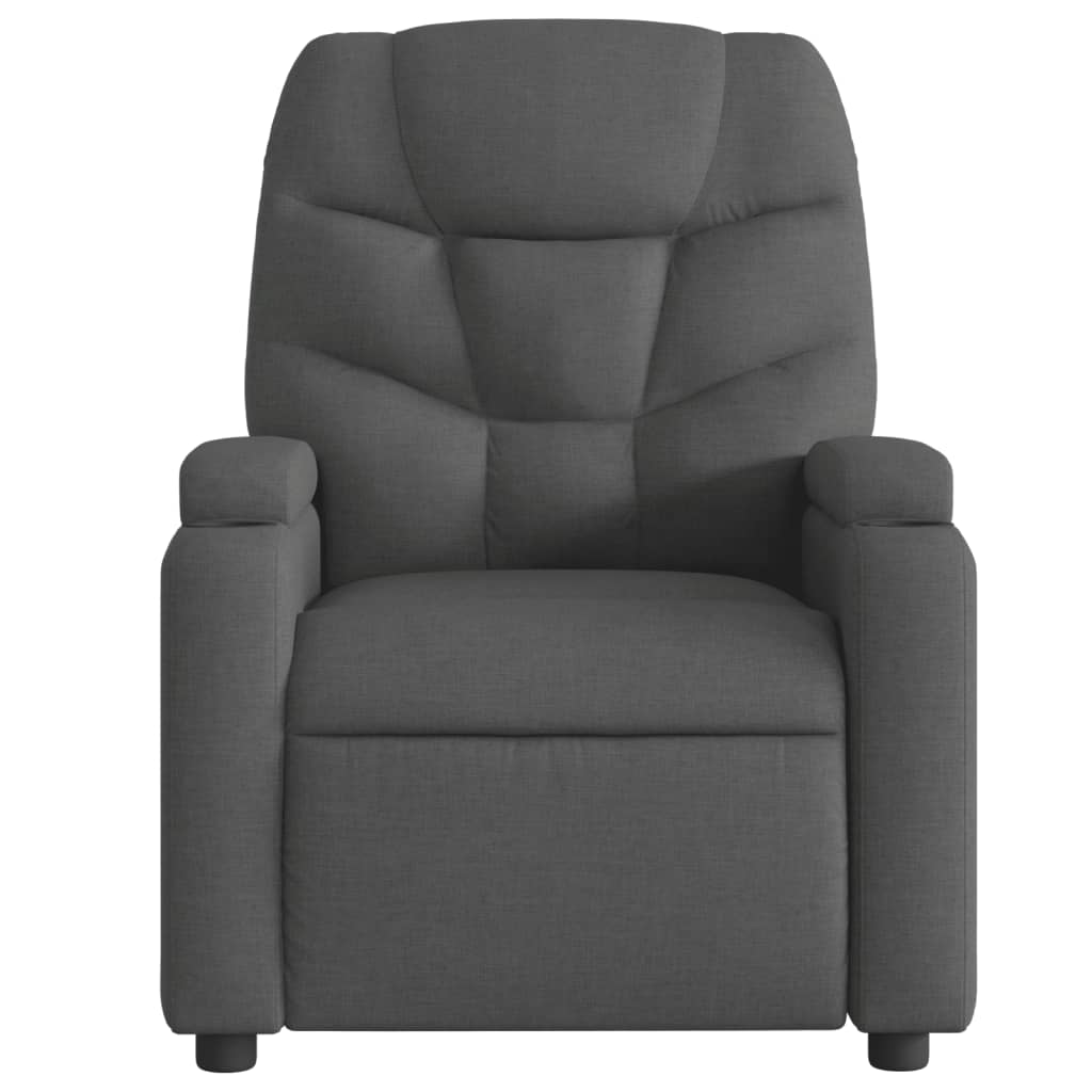 Fauteuil inclinable en tissu gris foncé - 3